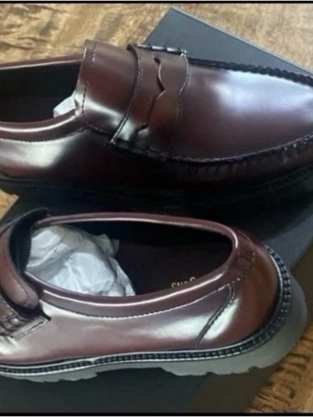 G.H. Bass & Co. Women's Penny Loafers Gracie Super Lug Weejuns in Burgundy Brown